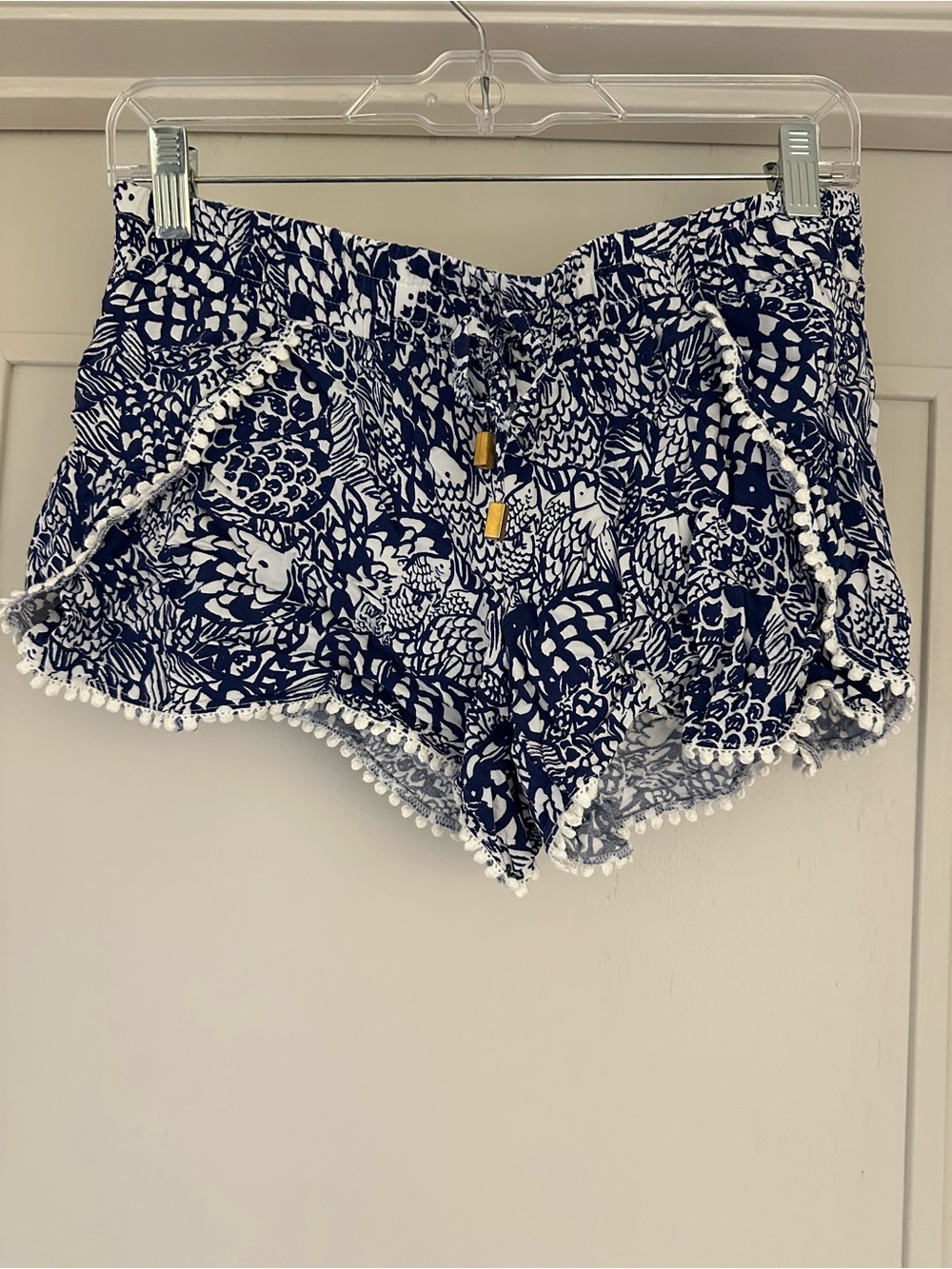 Lily Pulitzer target Navy & White Pom-Trim Printed Women's Shorts